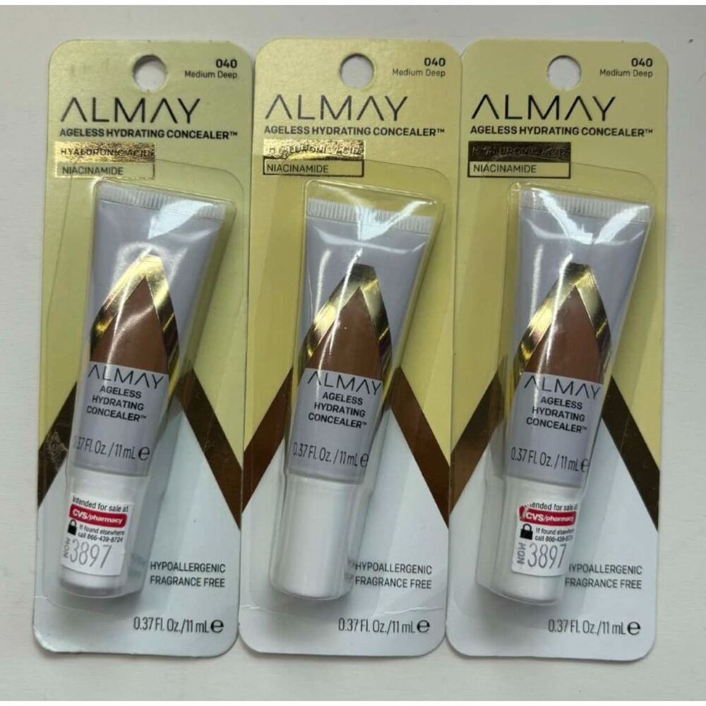 Almay Ageless Hydrating Concealer 040 Medium Deep Hypoallergenic Lot of 3